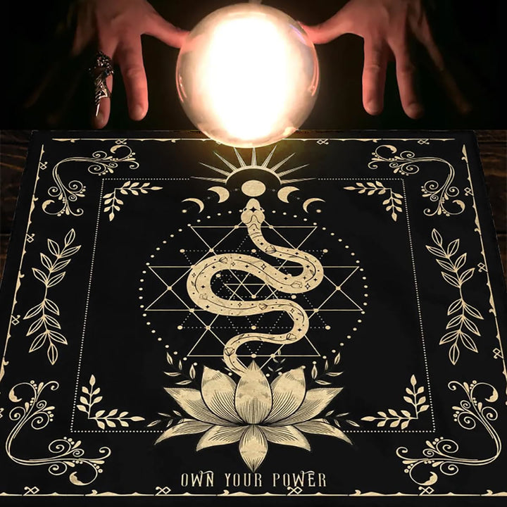 Olivenorma Snake Lotus Symbol Divination Tarot Tablecloth - image 2