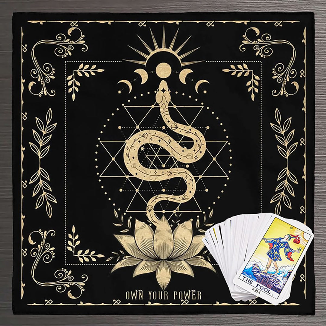 Olivenorma Snake Lotus Symbol Divination Tarot Tablecloth - Lotus - 75cm*75cm - image 0