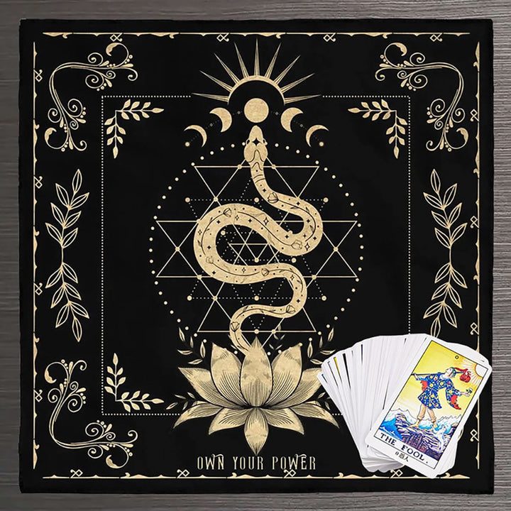 Olivenorma Snake Lotus Symbol Divination Tarot Tablecloth - Lotus - 75cm*75cm - image 0