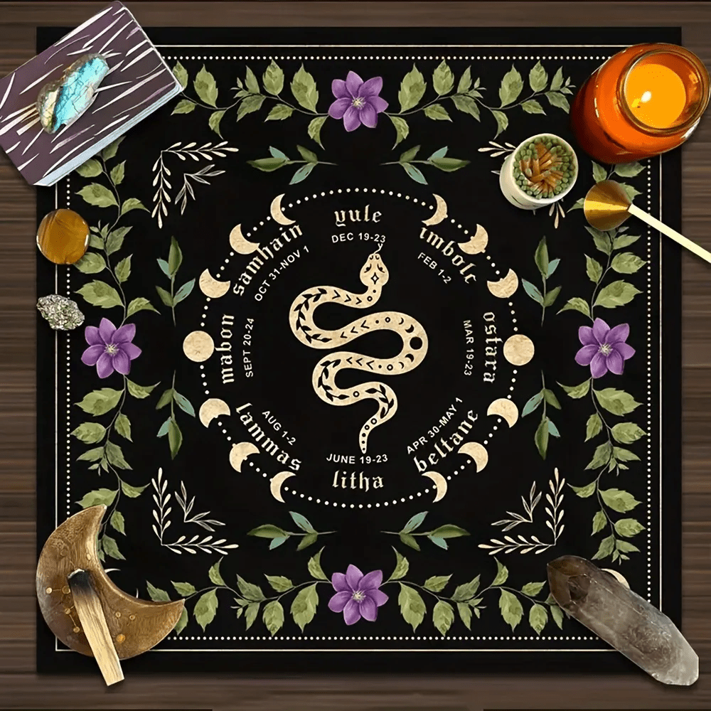 Olivenorma Spirit Snake Moon Altar Divination Tarot Tablecloth - image 1