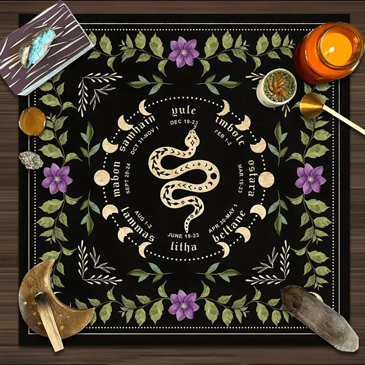 Olivenorma Spirit Snake Moon Altar Divination Tarot Tablecloth - image 1