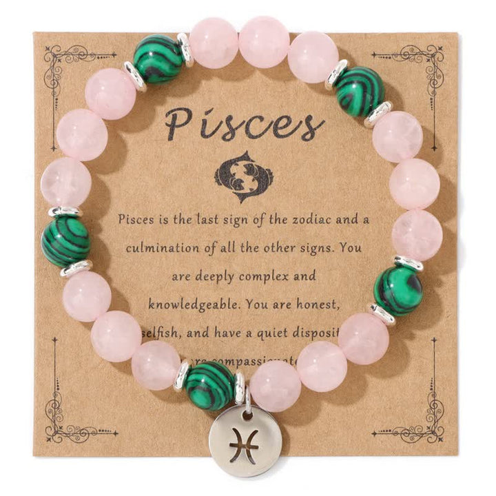 Olivenorma 8mm Natural Stone Beads Zodiac Pendant Bracelet - Pisces - image 25