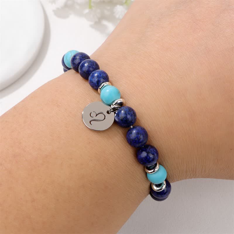 Olivenorma 8mm Natural Stone Beads Zodiac Pendant Bracelet - image 13
