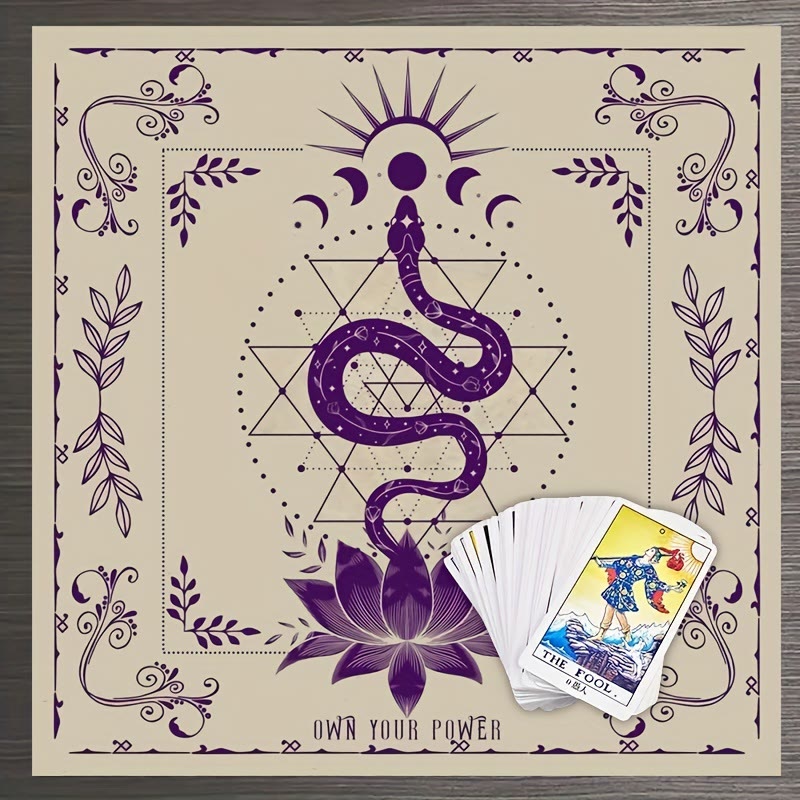 Olivenorma Snake & Lutos Moon Magic Divination Tarot Tablecloth - Snake&Moon #1 - 75cm*75cm - image 0
