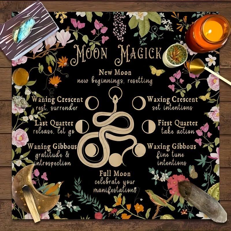 Olivenorma Snake & Lutos Moon Magic Divination Tarot Tablecloth - Snake&Moon #2 - 75cm*75cm - image 4