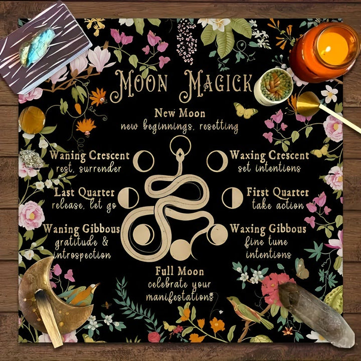 Olivenorma Snake & Lutos Moon Magic Divination Tarot Tablecloth - Snake&Moon #2 - 75cm*75cm - image 4