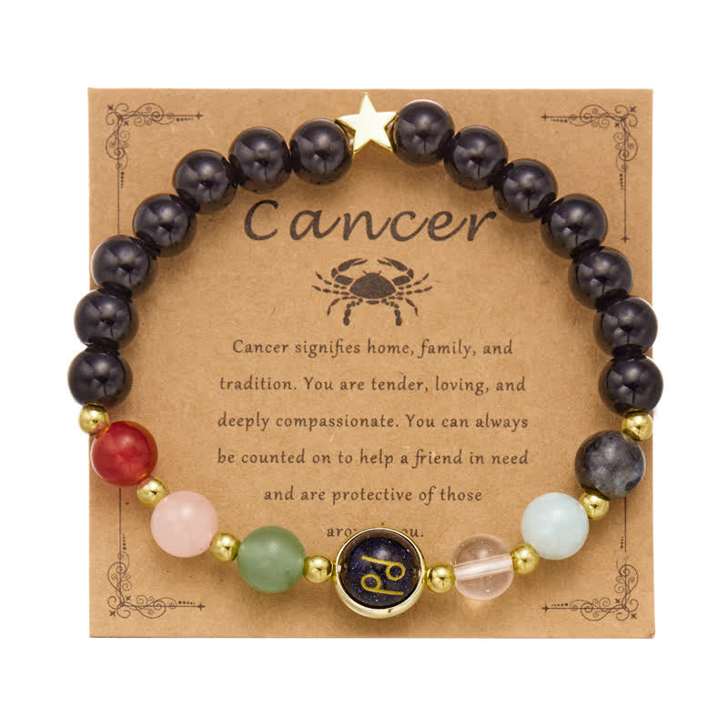 Olivenorma Natural Stone Beaded Zodiac Pentagram Pendant Bracelet - image 4