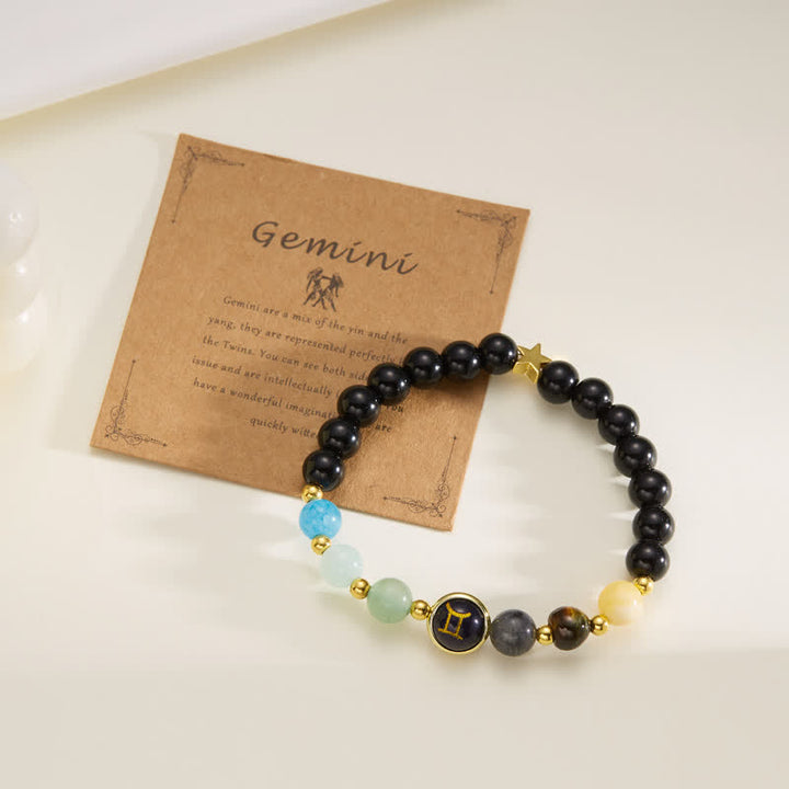 Olivenorma Natural Stone Beaded Zodiac Pentagram Pendant Bracelet - image 13