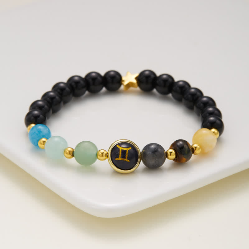 Olivenorma Natural Stone Beaded Zodiac Pentagram Pendant Bracelet - image 14