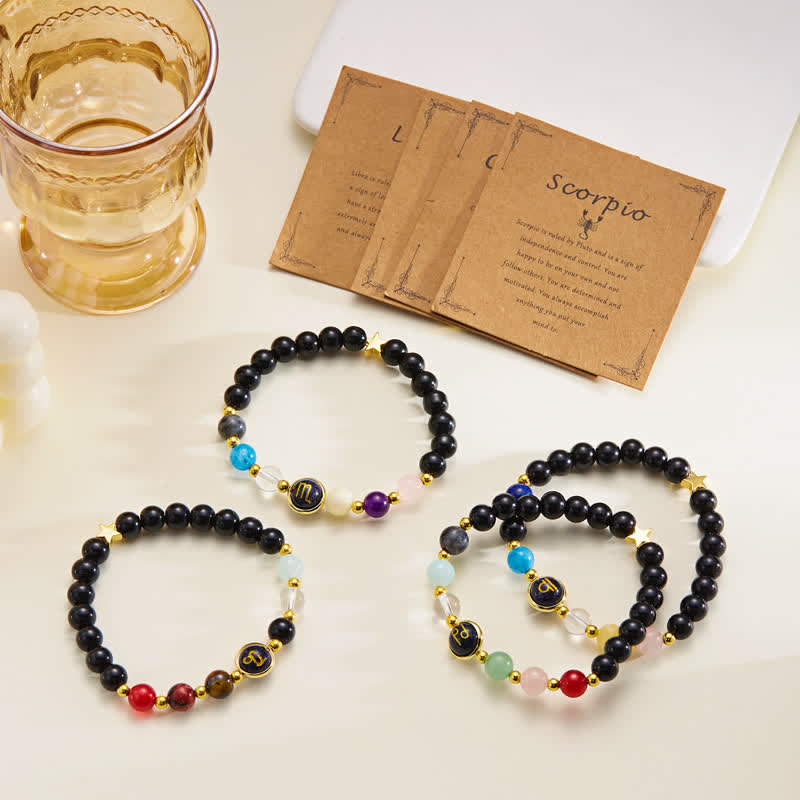 Olivenorma Natural Stone Beaded Zodiac Pentagram Pendant Bracelet - image 15