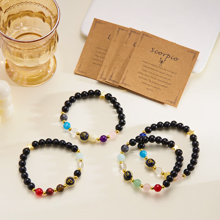 Olivenorma Natural Stone Beaded Zodiac Pentagram Pendant Bracelet - image 15