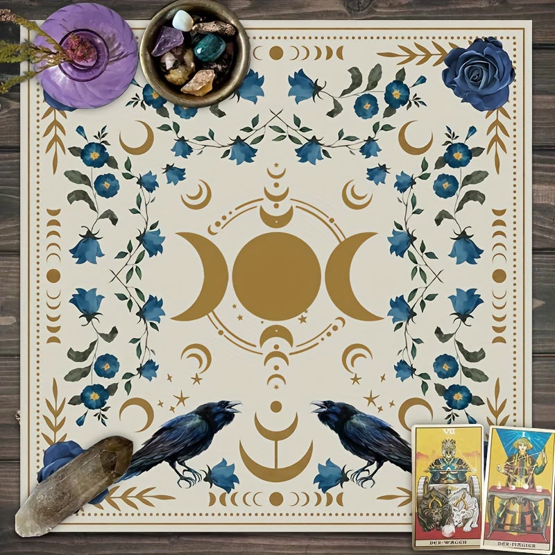 Olivenorma Moon Phase Altar Card Mat Tarot Tablecloth - Triple Goddess - 75cm*75cm - image 0