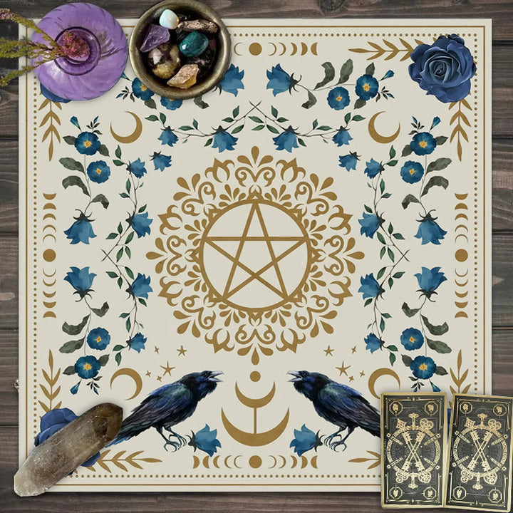Olivenorma Moon Phase Altar Card Mat Tarot Tablecloth - Pentagram - 75cm*75cm - image 4
