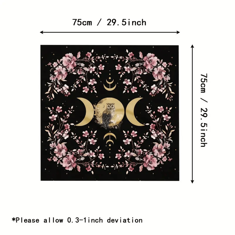 Olivenorma Owl & Moon Phase Witch Tarot Tablecloth - image 4