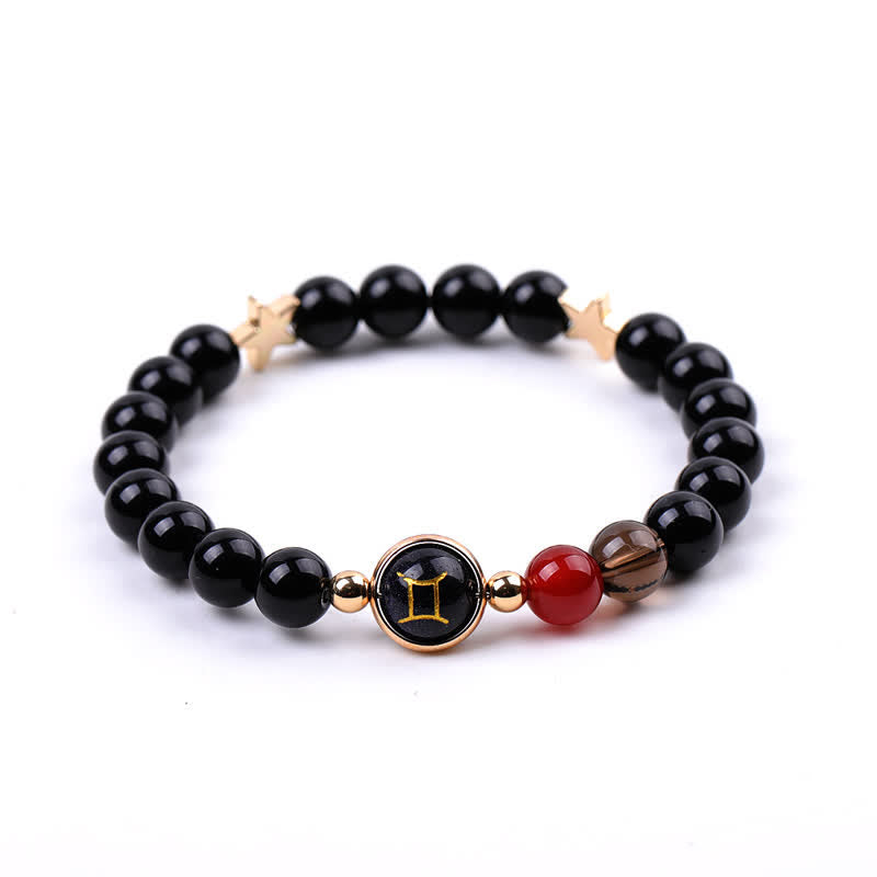Olivenorma Natural Stone Beads Zodiac Double Pentagram Bracelet - Gemini - image 5
