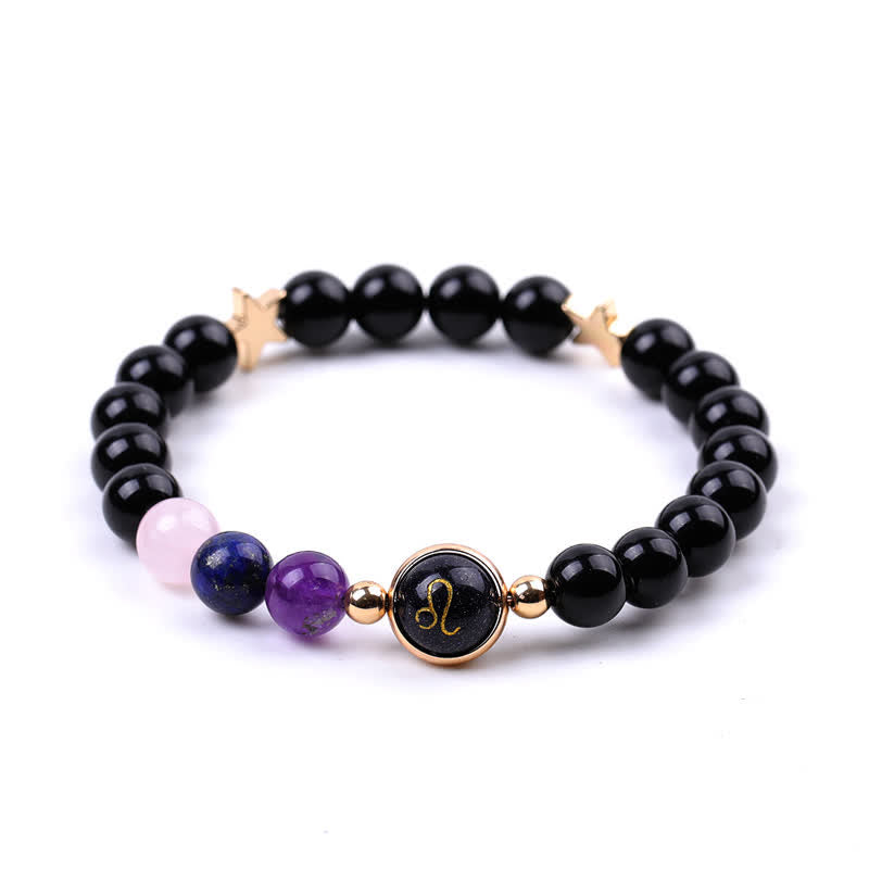 Olivenorma Natural Stone Beads Zodiac Double Pentagram Bracelet - Leo - image 9