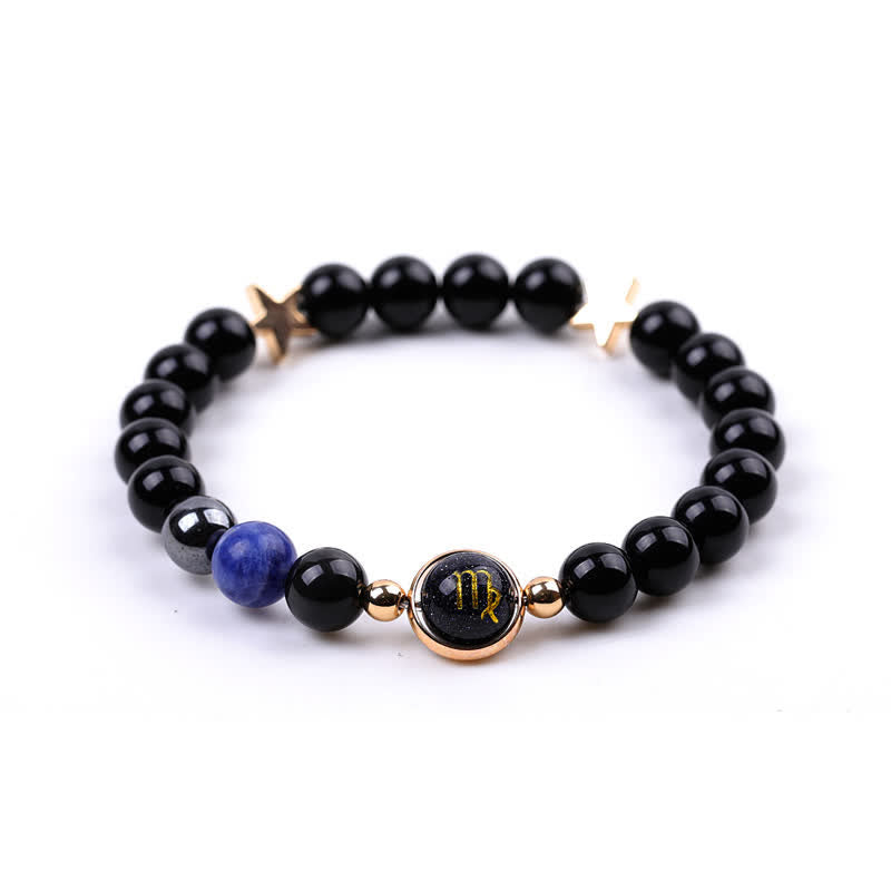 Olivenorma Natural Stone Beads Zodiac Double Pentagram Bracelet - Virgo - image 11
