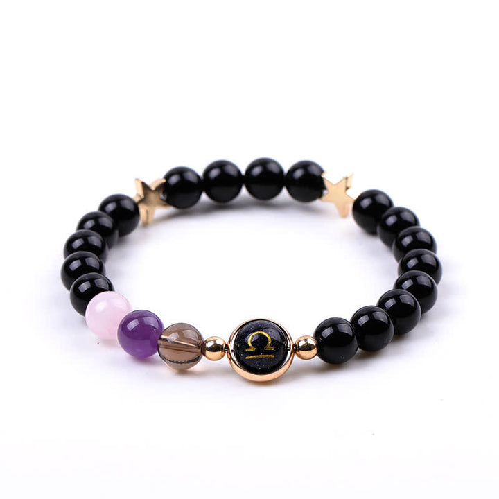 Olivenorma Natural Stone Beads Zodiac Double Pentagram Bracelet - Libra - image 13