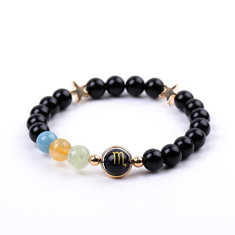 Olivenorma Natural Stone Beads Zodiac Double Pentagram Bracelet - Scorpio - image 15