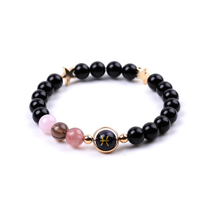 Olivenorma Natural Stone Beads Zodiac Double Pentagram Bracelet - Pisces - image 23