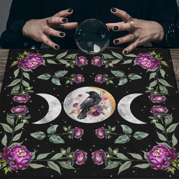 Olivenorma Raven & Flowers Alter Cloth Tarot Tablecloth - image 3