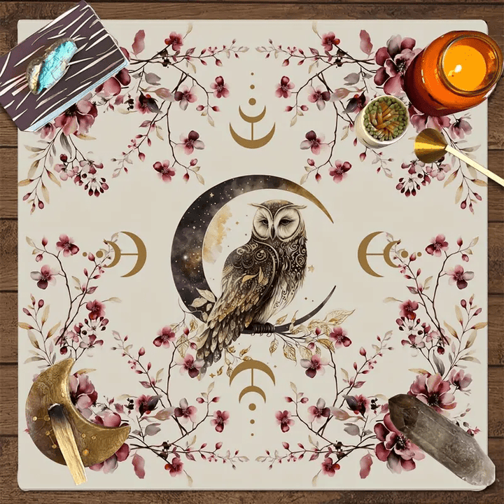 Olivenorma Lucky Owl Altar Cloth Tarot Tablecloth - image 0