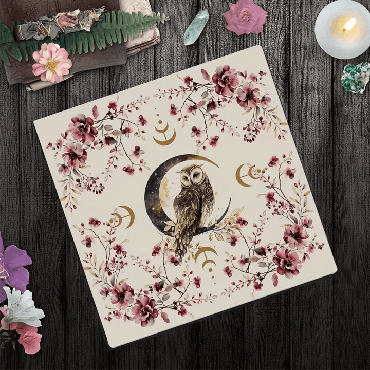 Olivenorma Lucky Owl Altar Cloth Tarot Tablecloth - image 1