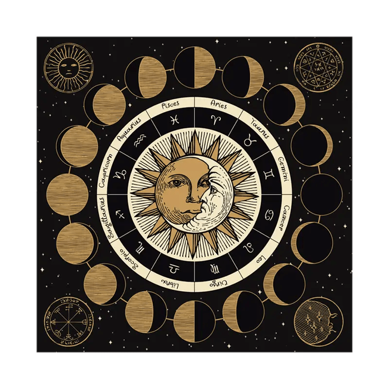 Olivenorma Astrology Wheel Moon Phase Zodiac Tarot Tablecloth - image 1