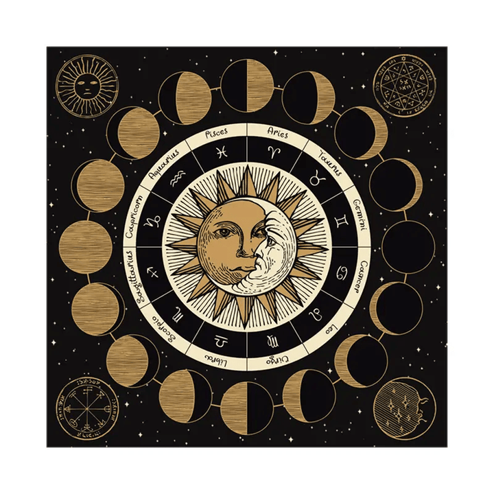 Olivenorma Astrology Wheel Moon Phase Zodiac Tarot Tablecloth - image 1