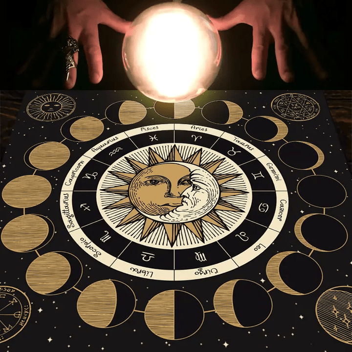 Olivenorma Astrology Wheel Moon Phase Zodiac Tarot Tablecloth - image 5