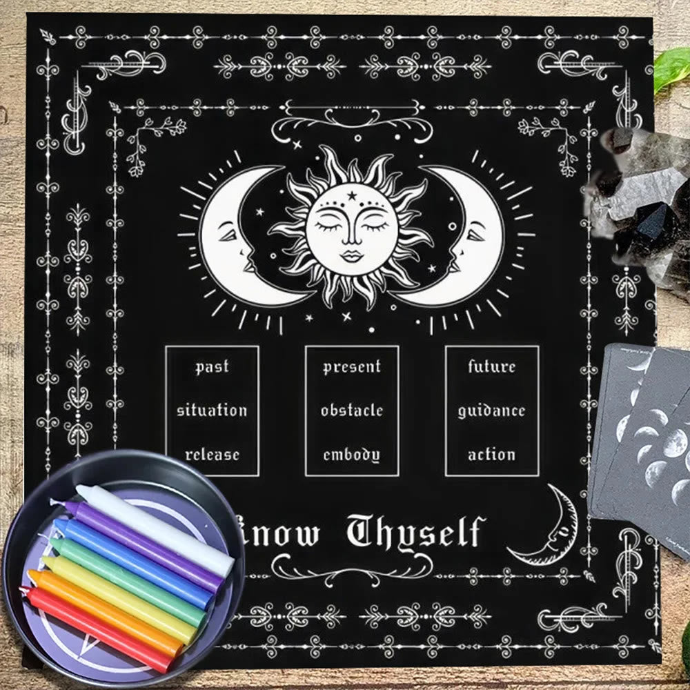 Olivenorma Know Thyself Moon & Sun Tarot Tablecloth - image 5