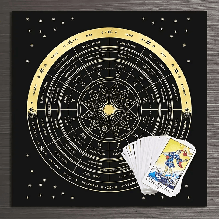 Olivenorma Zodiac Astrology Wheel Of Year Tarot Tablecloth - image 4