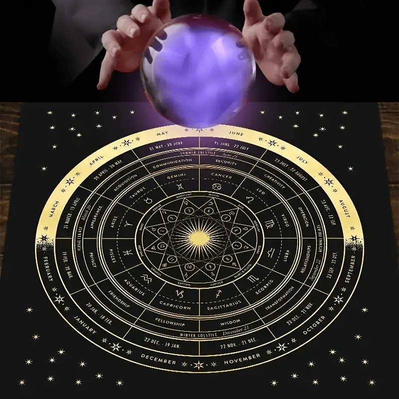 Olivenorma Zodiac Astrology Wheel Of Year Tarot Tablecloth - image 2