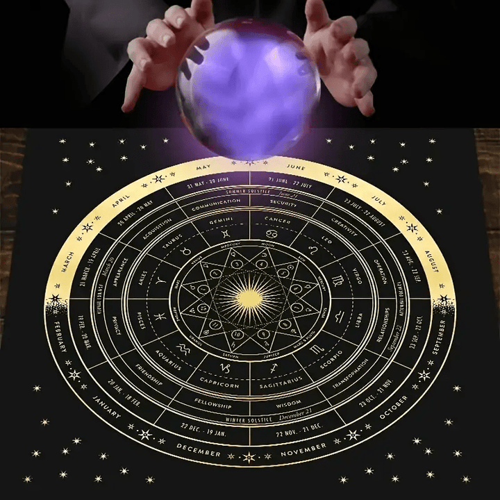 Olivenorma Zodiac Astrology Wheel Of Year Tarot Tablecloth - image 2