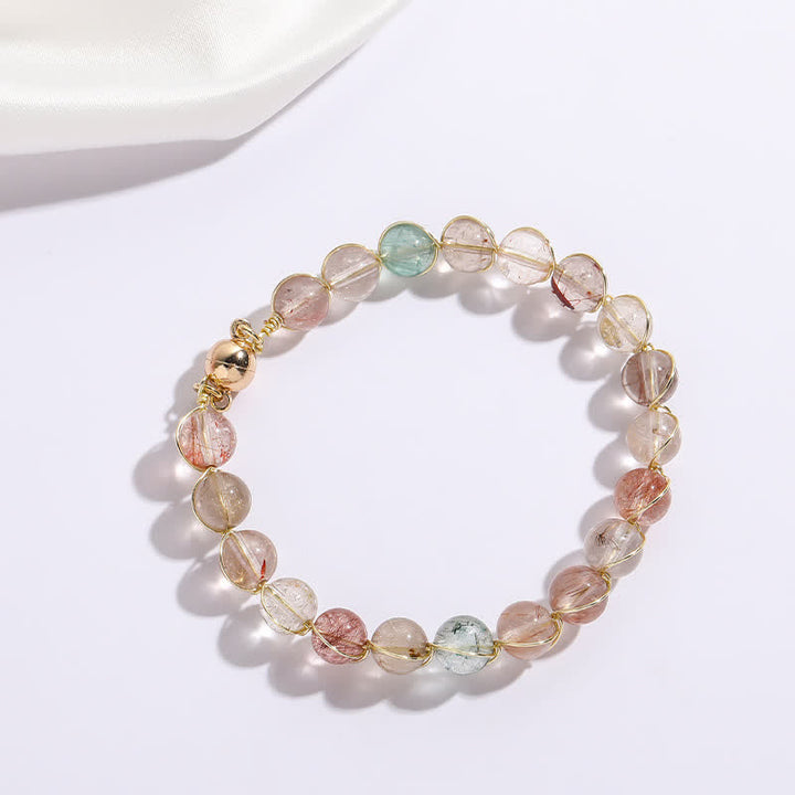 Olivenorma Colorful Rutilated Quartz Beaded Bracelet - image 3