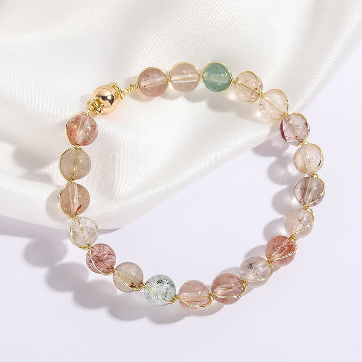 Olivenorma Colorful Rutilated Quartz Beaded Bracelet - Rutilated Quartz - image 0