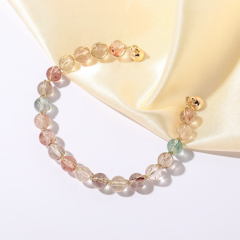 Olivenorma Colorful Rutilated Quartz Beaded Bracelet - image 2