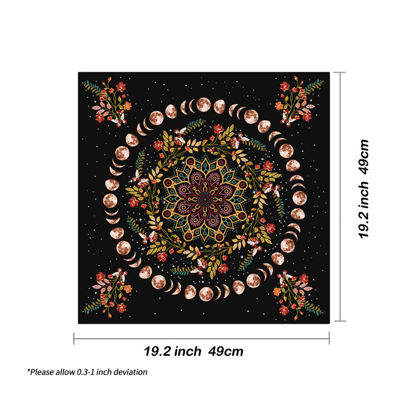 Olivenorma Moon Phase Mandala Astrology Tarot Tablecloth - Mandala - 49cm*49cm - image 4