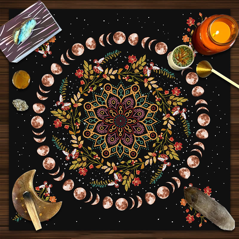 Olivenorma Moon Phase Mandala Astrology Tarot Tablecloth - image 0