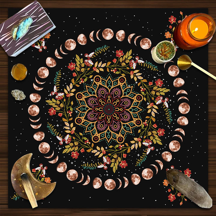 Olivenorma Moon Phase Mandala Astrology Tarot Tablecloth - image 0