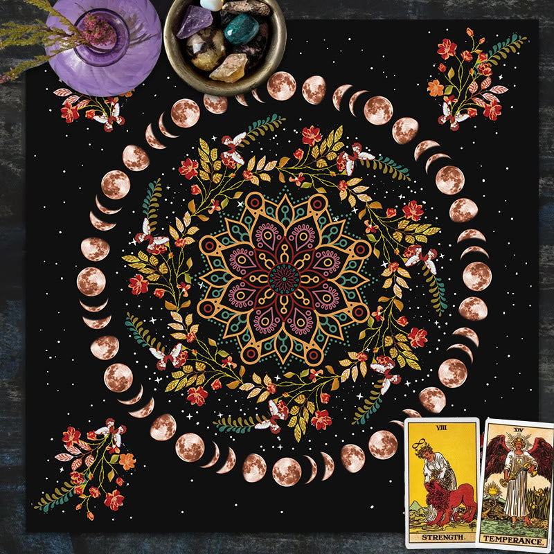 Olivenorma Moon Phase Mandala Astrology Tarot Tablecloth - image 1
