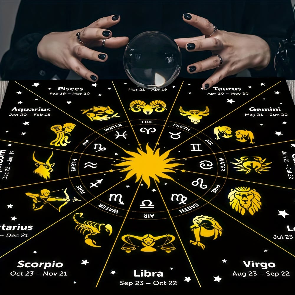 Olivenorma Zodiac 12 Constellations Divination Tarot Tablecloth - image 3