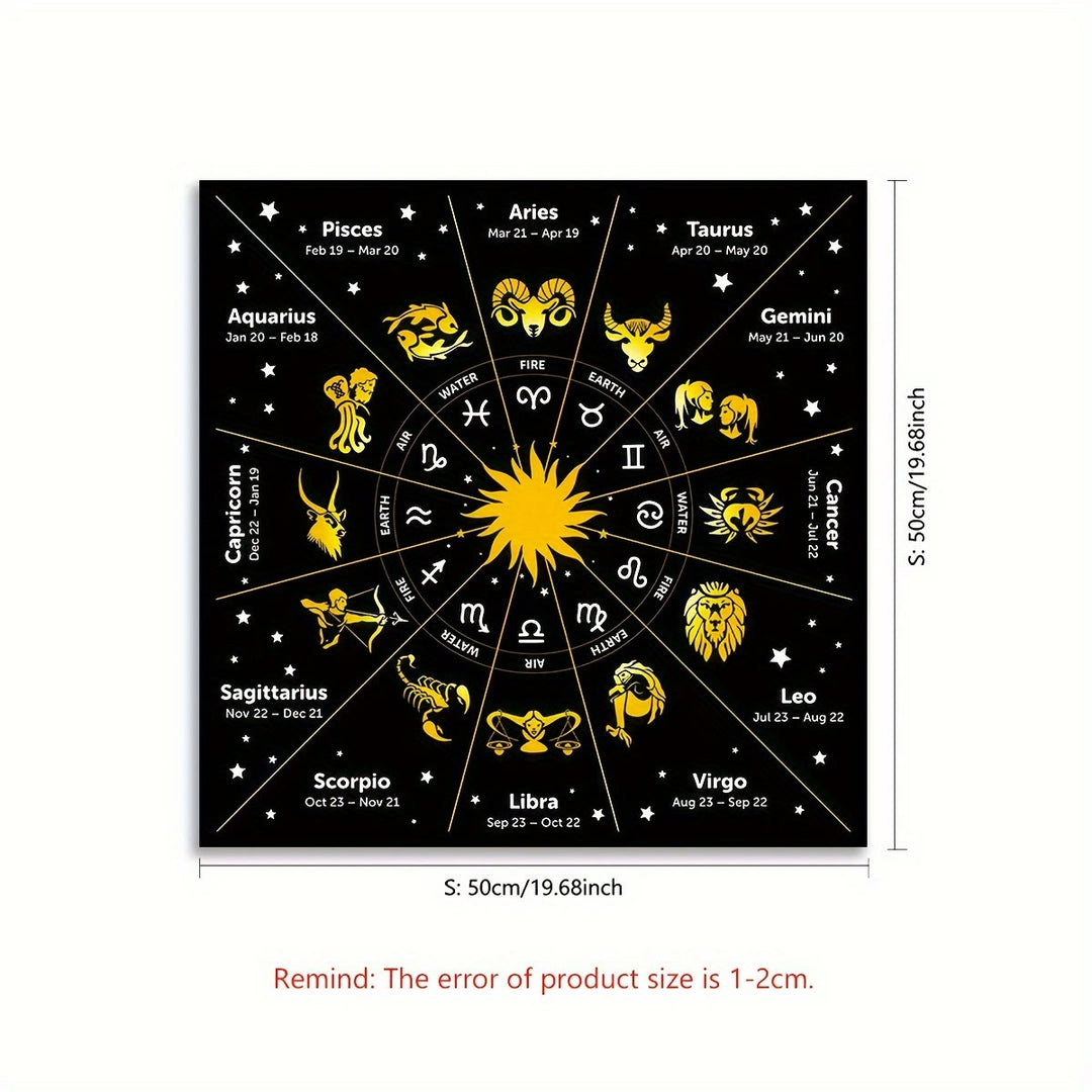 Olivenorma Zodiac 12 Constellations Divination Tarot Tablecloth - Zodiac - 50cm*50cm - image 4