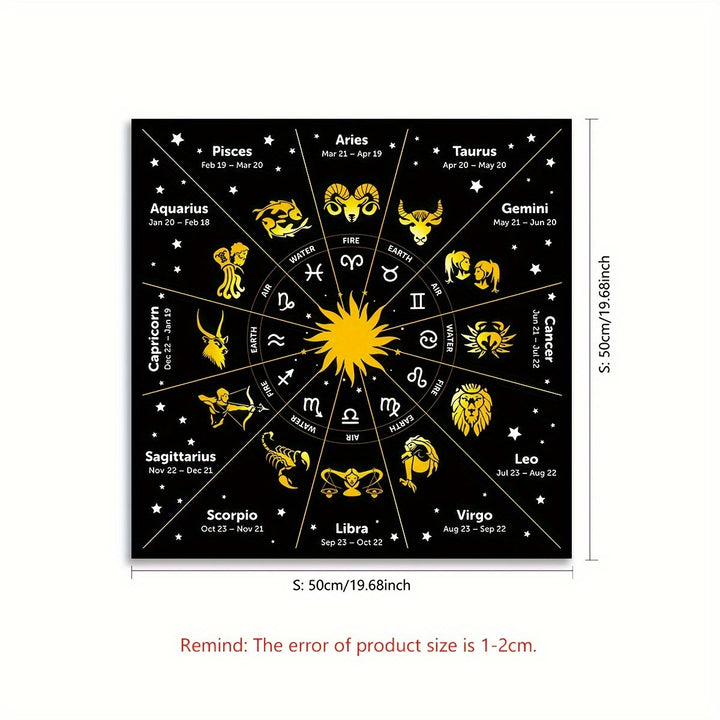 Olivenorma Zodiac 12 Constellations Divination Tarot Tablecloth - Zodiac - 50cm*50cm - image 4