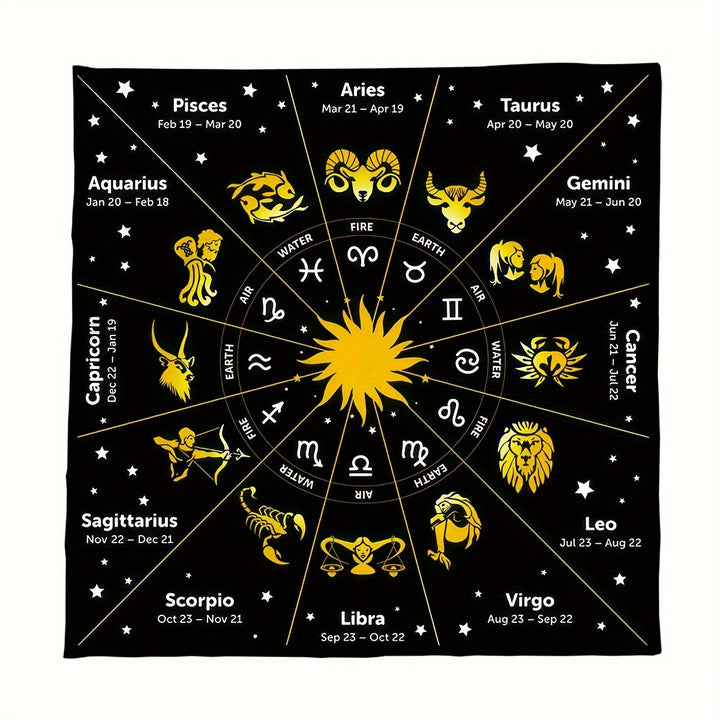 Olivenorma Zodiac 12 Constellations Divination Tarot Tablecloth - image 1