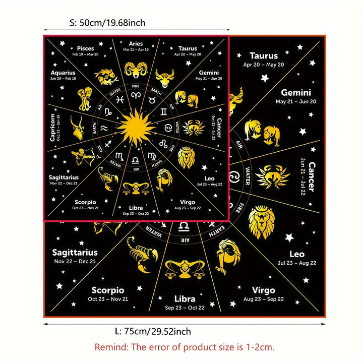 Olivenorma Zodiac 12 Constellations Divination Tarot Tablecloth - image 6