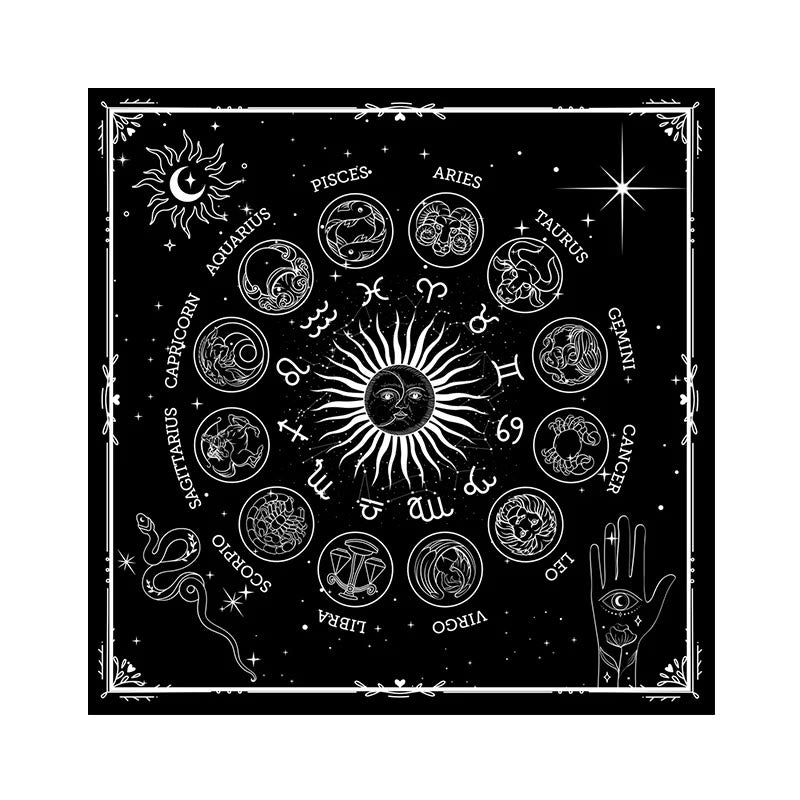 Olivenorma 12 Constellations Zodiac Signs Tarot Tablecloth - image 6