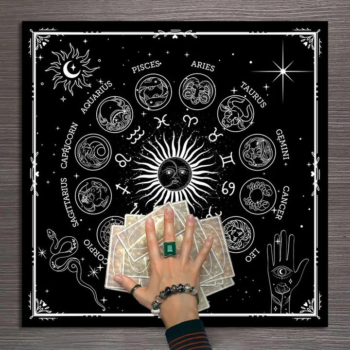 Olivenorma 12 Constellations Zodiac Signs Tarot Tablecloth - image 7