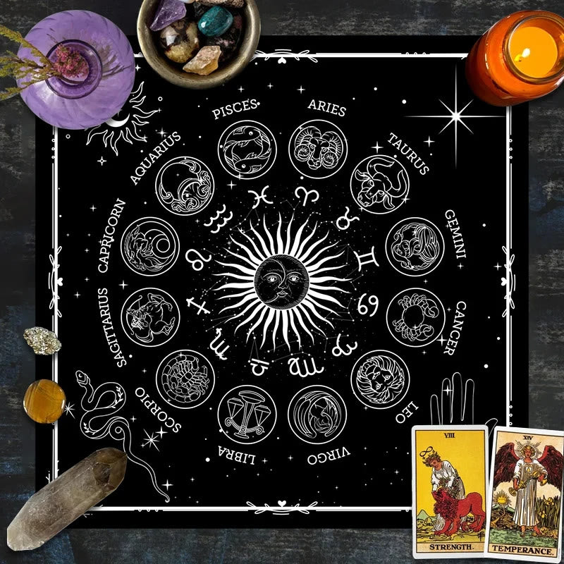 Olivenorma 12 Constellations Zodiac Signs Tarot Tablecloth - image 8