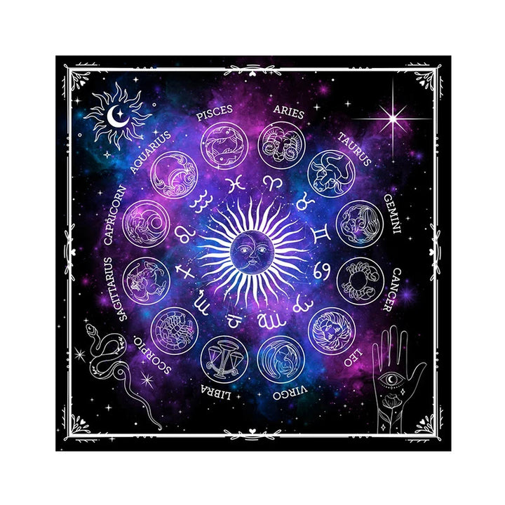 Olivenorma 12 Constellations Zodiac Signs Tarot Tablecloth - image 1
